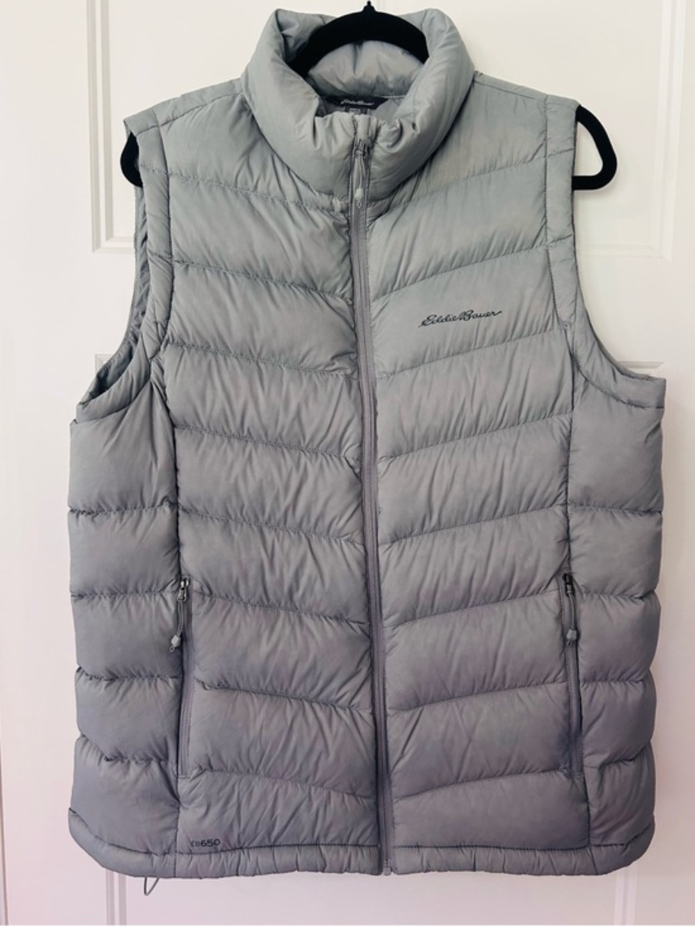 Eddie Bauer EB650 650 Fill Down Puffer Vest Gray XL Lightweight Warm Outdoor